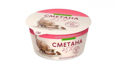 АКЦИЯ!!! БЗМЖ Сметана Агрокомплекс Выселковский  25% 180гр ст.