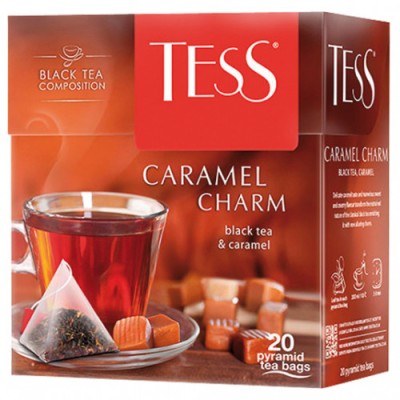 Чай Тэсс черный карамель Шарм  пирамидки 20пак.