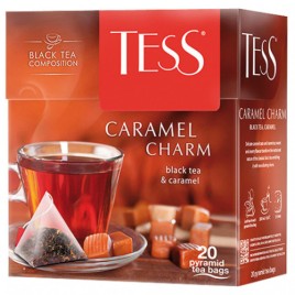 Чай Тэсс черный карамель Шарм  пирамидки 20пак.