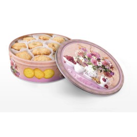 Печенье сдобное Ассорти с клубникой, кокосовой стружкой 400гр ж/б