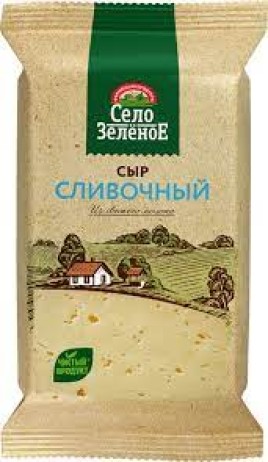 БЗМЖ Сыр Сливочный 50% 200гр брусок Село Зеленое