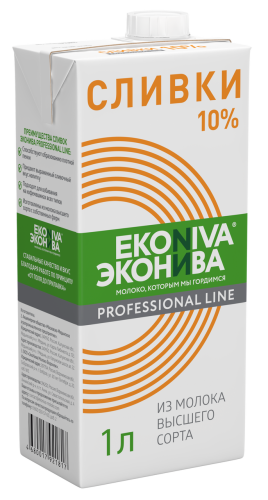 БЗМЖ Сливки 10% 1л Эконива