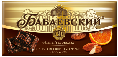 Шоколад Бабаевский с апельсин. кусочками и миндалем 75гр