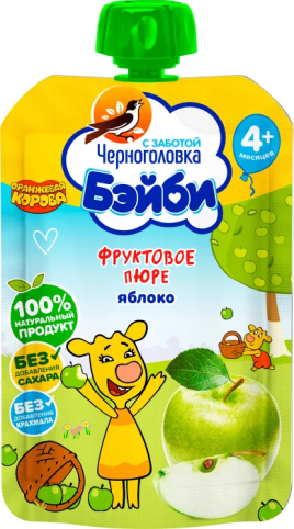 Черноголовка Фруктовое пюре яблоко 85гр