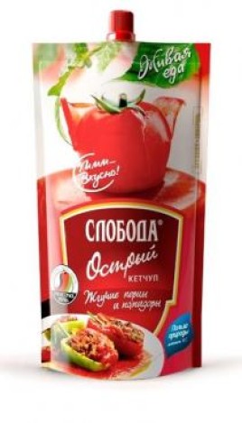 Кетчуп Слобода острый дой пак. 320гр.