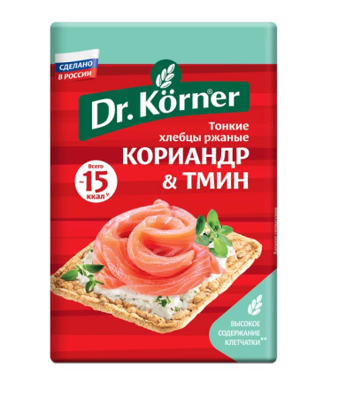 Хлебцы ржаные с кориандром и тмином 100гр Доктор Корнер