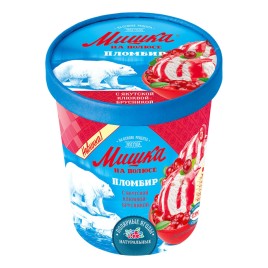 Мороженое Мишка на полюсе пломбир клюква-брусника 250гр ведро