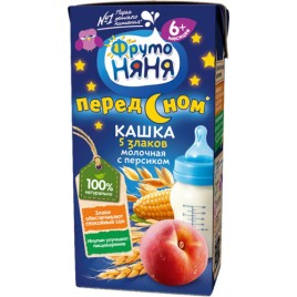 Кашка ФрутоНяня молочная 5злаков с персиком 200г