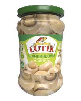 LUTIK Шампиньоны маринованные по-деревенски 314мл с/б