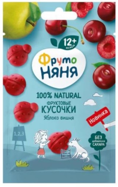 Фруктовые кусочки ФрутоНяня из яблок и вишни 15гр