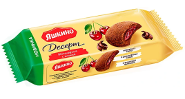 Печенье шоколадное с вишней Якшино 165гр