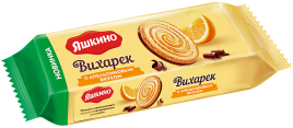 Печенье Вихарек глазиров. с апельс вкусом 155гр Яшкино