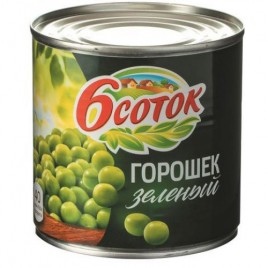 Горошек зеленый 6 соток ж/б 400 г