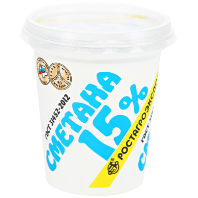 БЗМЖ Сметана 15% РАЭ 320гр стакан+запайка