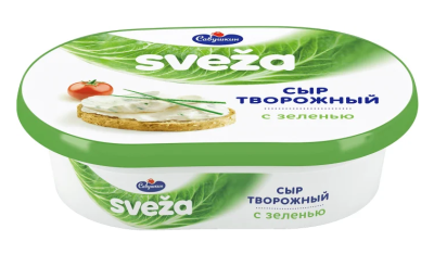 БЗМЖ Сыр творожный  Sveza  с зеленью 60% 150гр ван. Савушкин
