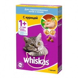 Вискас сух. подушечки д/стерилиз. кошек с курицей 350г.