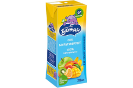 Сок Бонди бегемотик мультифрукт 200мл