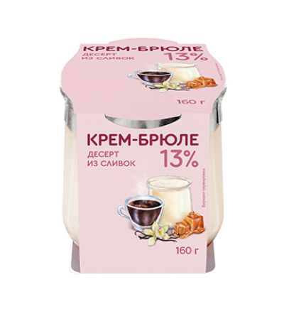БЗМЖ Десерт Коломенский из сливок Крем-Брюле 13% 160гр ст