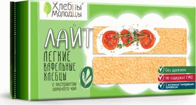 Хлебцы "Хлебцы-молодцы" Лайт с зел. чаем 70г.