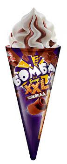 Мороженое рожок XXL Бомба шоколадный 145гр