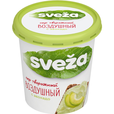 АКЦИЯ!!! БЗМЖ Сыр творожный Воздушный с авокадо 60% 150гр Sveza пл. стак.