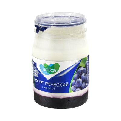 БЗМЖ Йогурт Греческий с черникой 3% 190г Лактика