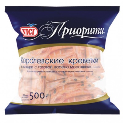 Королевские креветки в панцире в/м 30/40 Vici 500г.