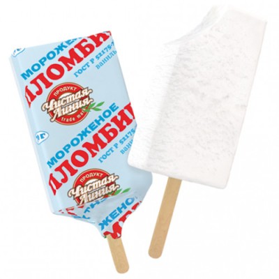 Морож. Пломбир в пергаменте 70г Чистая линия