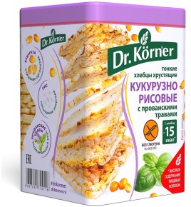 Хлебцы "Dr.Korner" Кукурузно-рисовые с прованскими травами 100г.