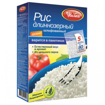 Увелка Крупа Рис длинноз. шлиф. вар./пакет 5*80гр