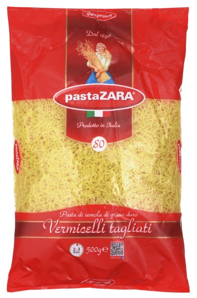 Паста Зара Макаронные изделия Вермишель №80 500г