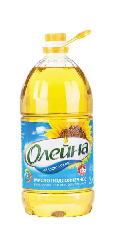 Масло подсолнечное Олейна раф 3л