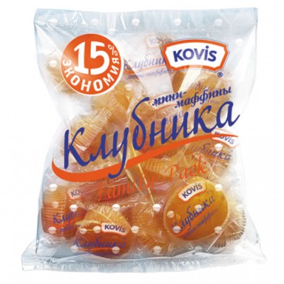 Мини-маффины клубника Ковис 16шт 470г