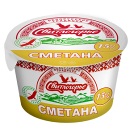 БЗМЖ Сметана 15% п/ст. 200г Свитлогорье