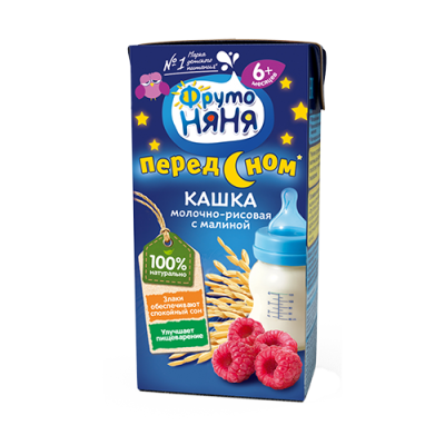 Кашка ФрутоНяня молочно-рисовая с малиной 200г