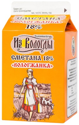 БЗМЖ Сметана "Вологжанка" 18% 470г ВМК