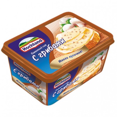 АКЦИЯ!!! БЗМЖ Сыр плавленый Хохланд с грибами ванночка 400г