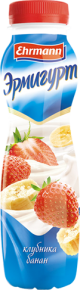 БЗМЖ Йогурт Эрмигурт питьевой 1,2% клубника-банан 290гр