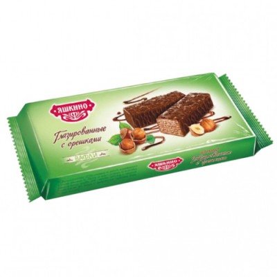 Вафли глазированные с орех.Яшкино 200гр.